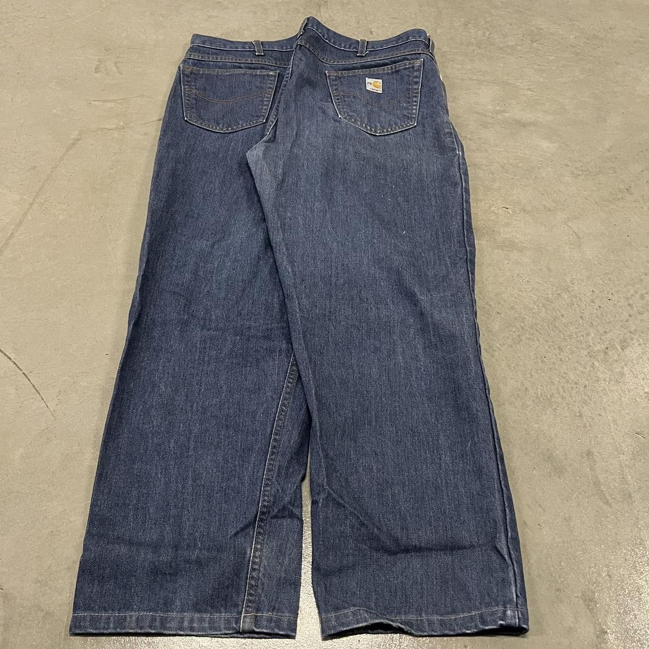 Vintage Crazy Vintage Y2K/2000s Baggy Carhartt Flame Resistant Workwear Dark Wash Denim Jeans! Size US 40 / EU 56 - 4 Thumbnail