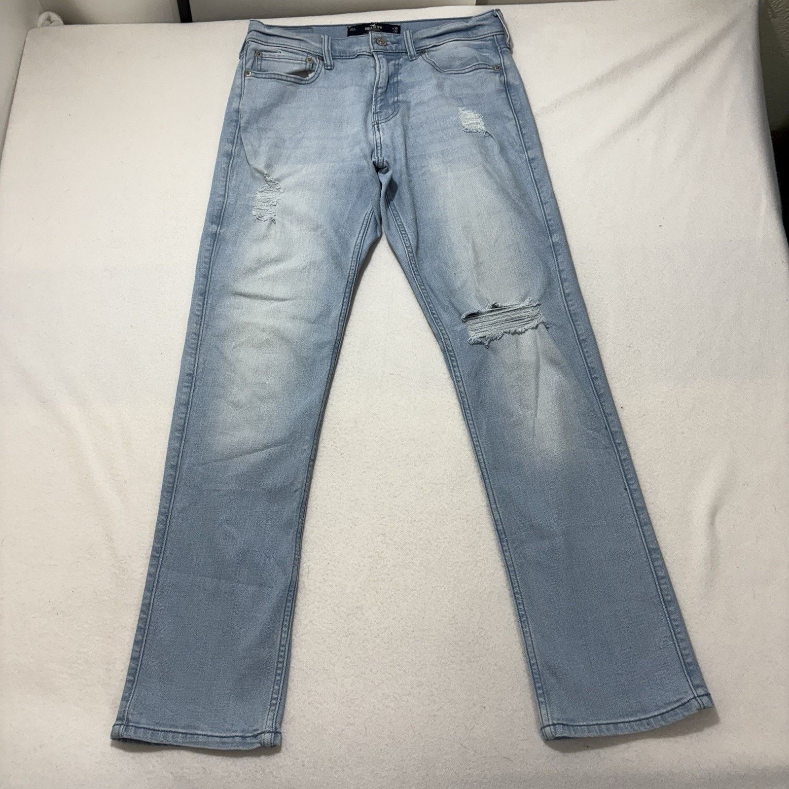 Hollister Hollister 30x31 Slim Straight Leg Jeans Ripped Stretch Blue Size 30" / US 8 / IT 44 - 1 Thumbnail