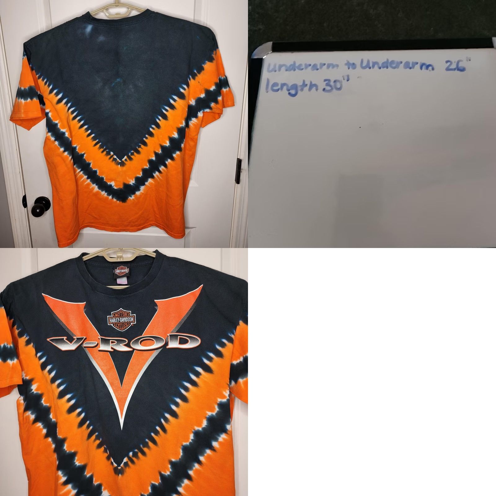 Harley Davidson Harley-Davidson V-Rod Shirt Mens 2XL Orange Black Tie-Dye Graphic Tee Motorcycle Size US XXL / EU 58 / 5 - 8 Thumbnail