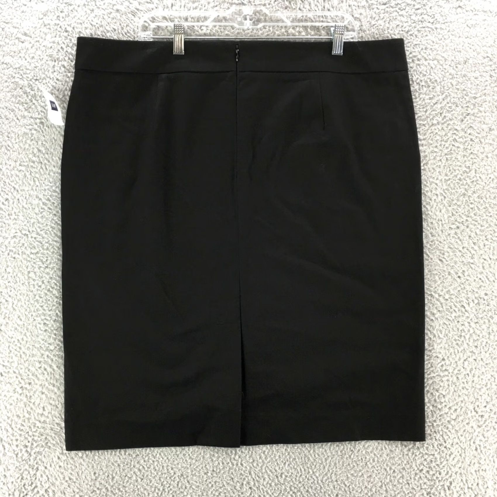 Gap Gap Womens 20 Black Straight Pencil Skirt Cotton Blend Zip Back Business NWT Size 42" / US 20 - 5 Thumbnail