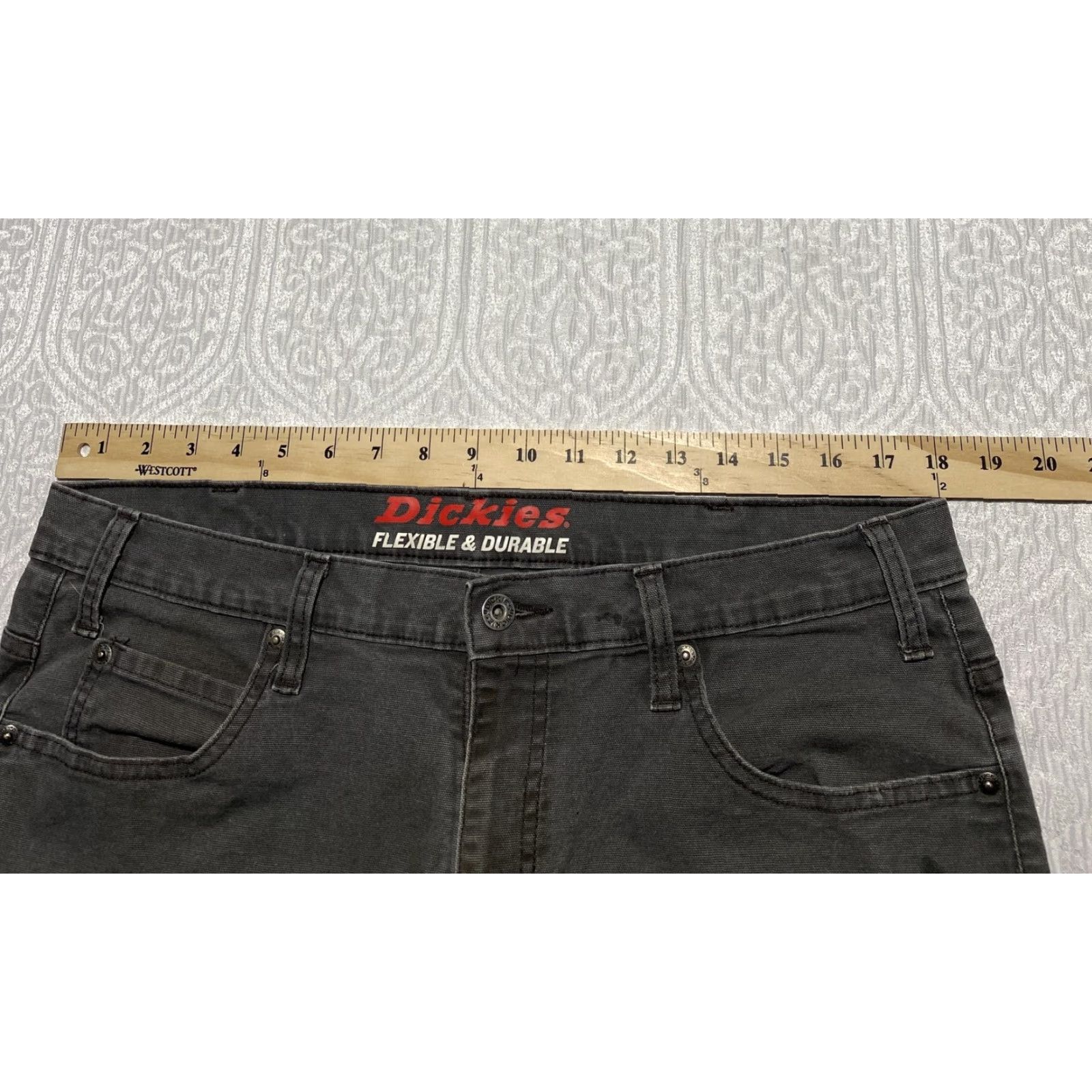 Dickies Dickies Pants Mens 36x30 Gray Workwear Carpenter Cotton Spandex Stretch Pockets Utility Regular Straight 5-Pocket Jeans Zip Fly Grenge? Size US 36 / EU 52 - 7 Thumbnail