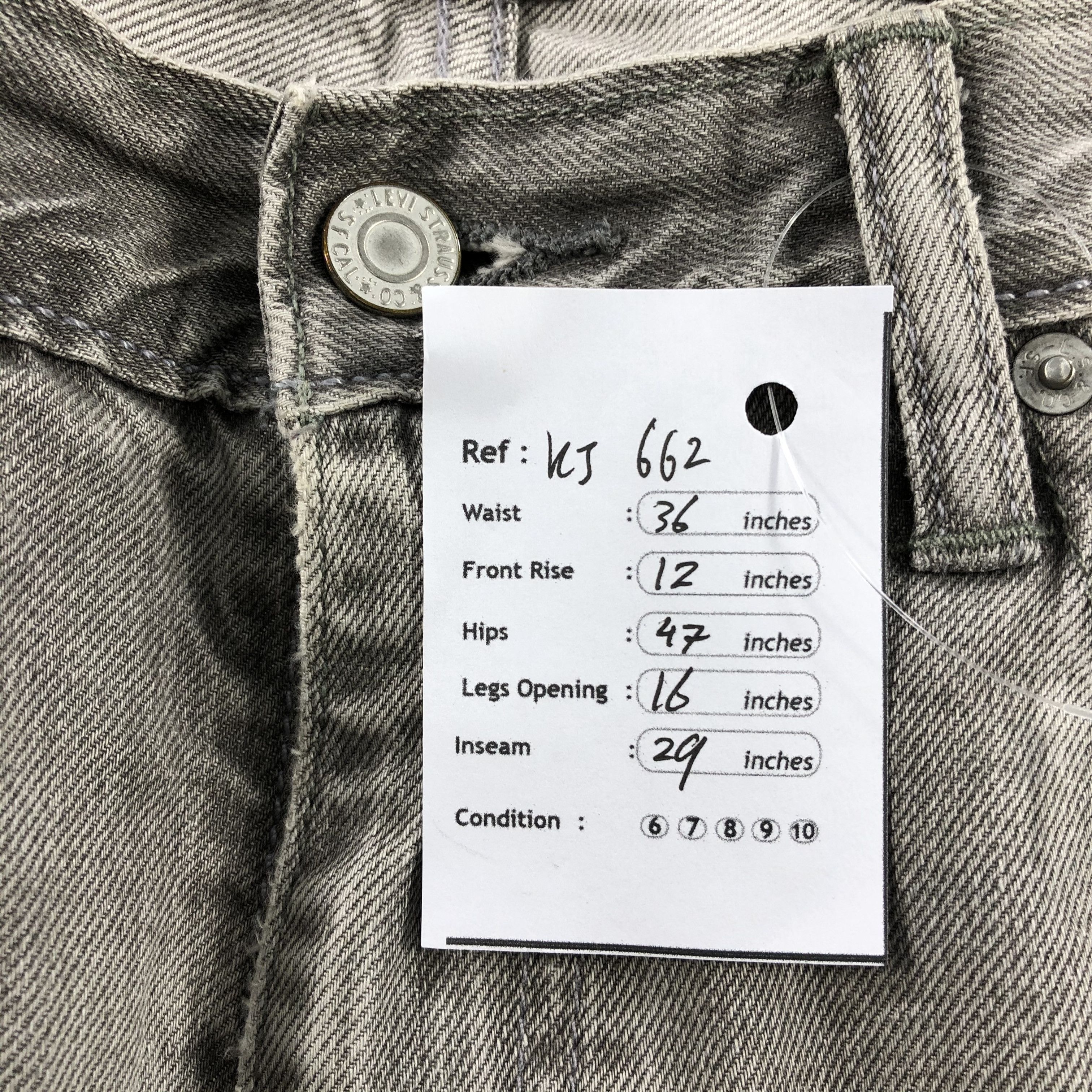 Levi's Vintage Levi's 513 Jeans Faded Gray Distressed Denim KJ662 Size US 34 / EU 50 - 12 Thumbnail