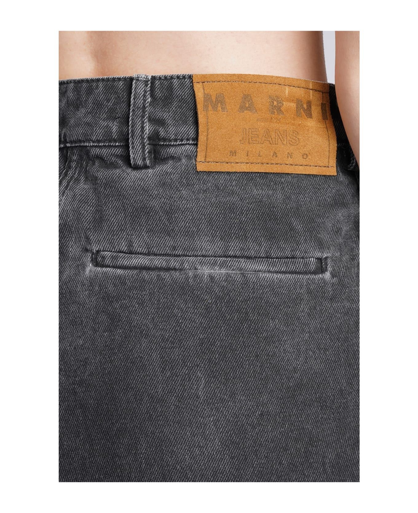 Marni o1y1125 Denim Midi Skirt in Black Size 27" / US 4 / IT 40 - 5 Thumbnail