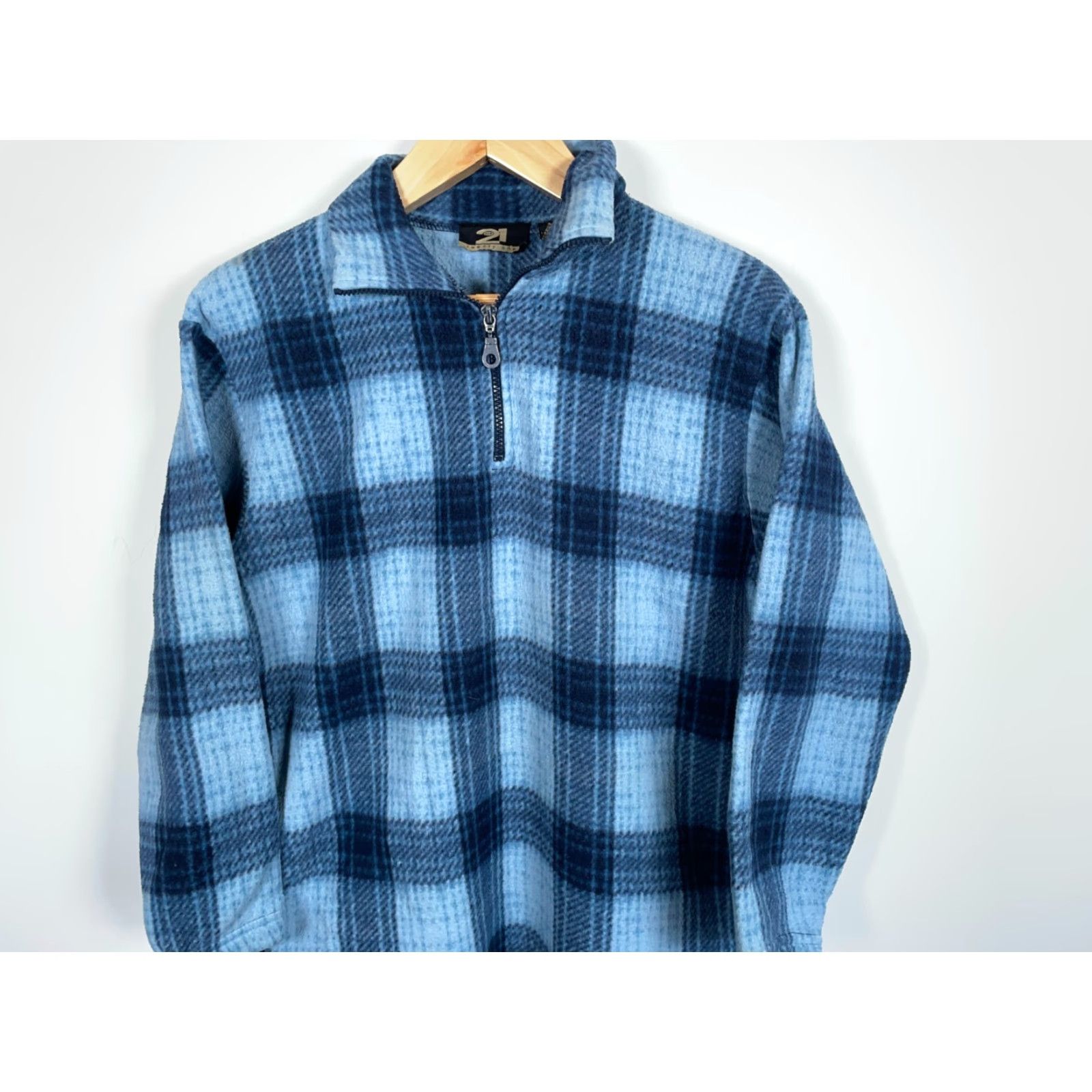 Vintage VINTAGE rue21 Fleece Jacket Blue Plaid 1/4 Zip Adult Large Mens 90s Grunge Pullover Size US L / EU 52-54 / 3 - 4 Thumbnail