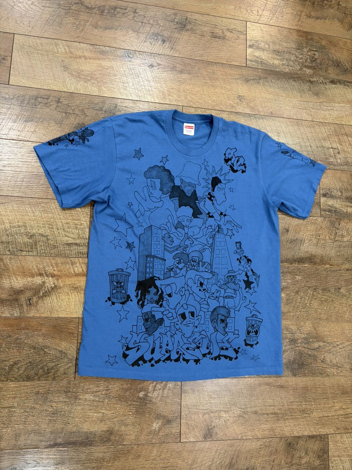 Supreme Supreme Downtown AOP Graphic Tee Blue Large All Over Print Size US L / EU 52-54 / 3 - 1 Thumbnail
