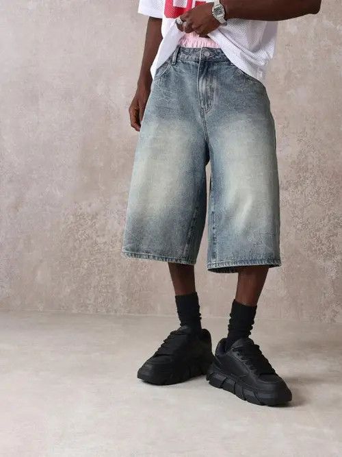 Japanese Brand WASHED vintage Y2K denim jorts skate Size US 30 / EU 46 - 2 Thumbnail