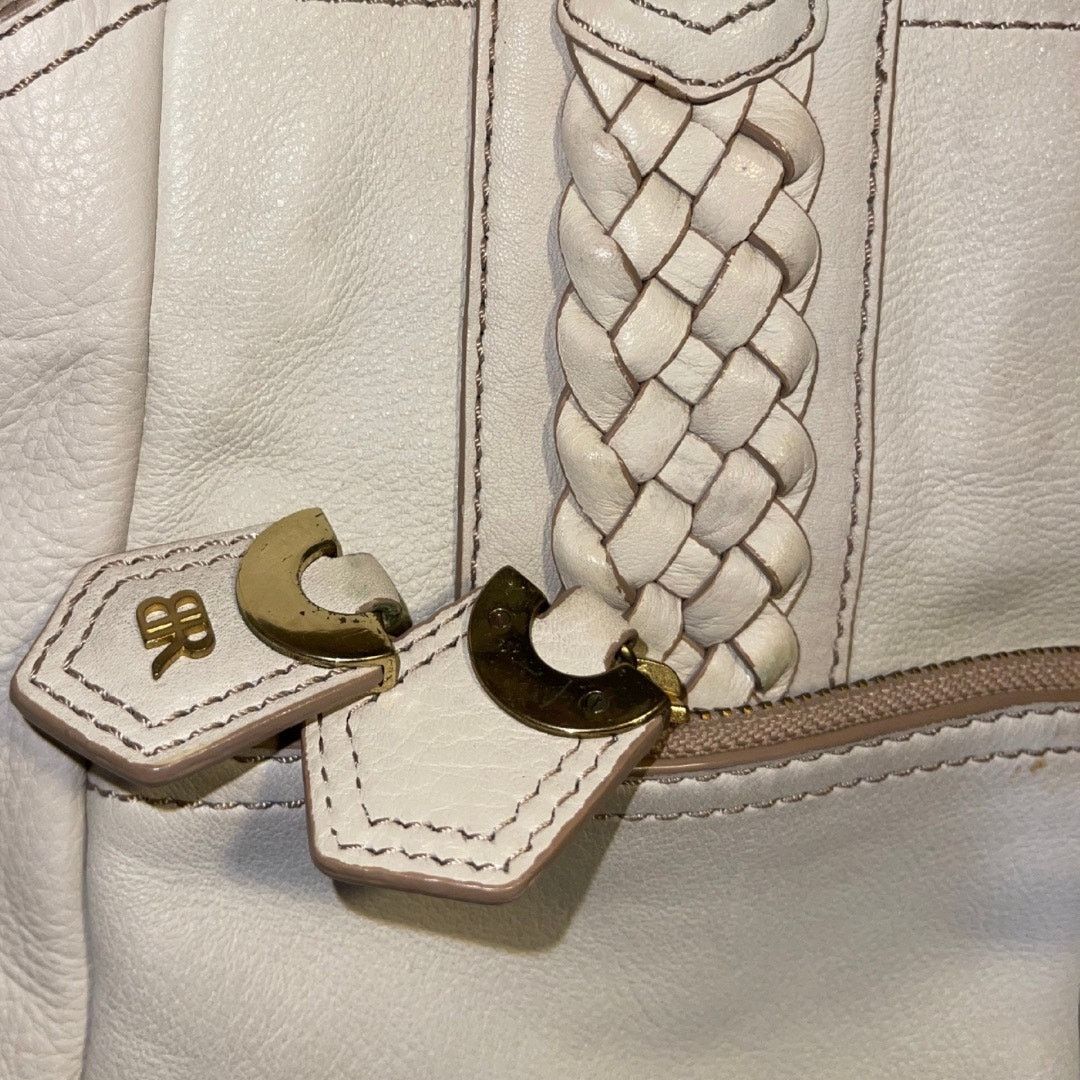 Banana Republic BR Logo Top Handle Leather Satchel Hobo Purse Tote Boho Chic Size ONE SIZE - 3 Thumbnail