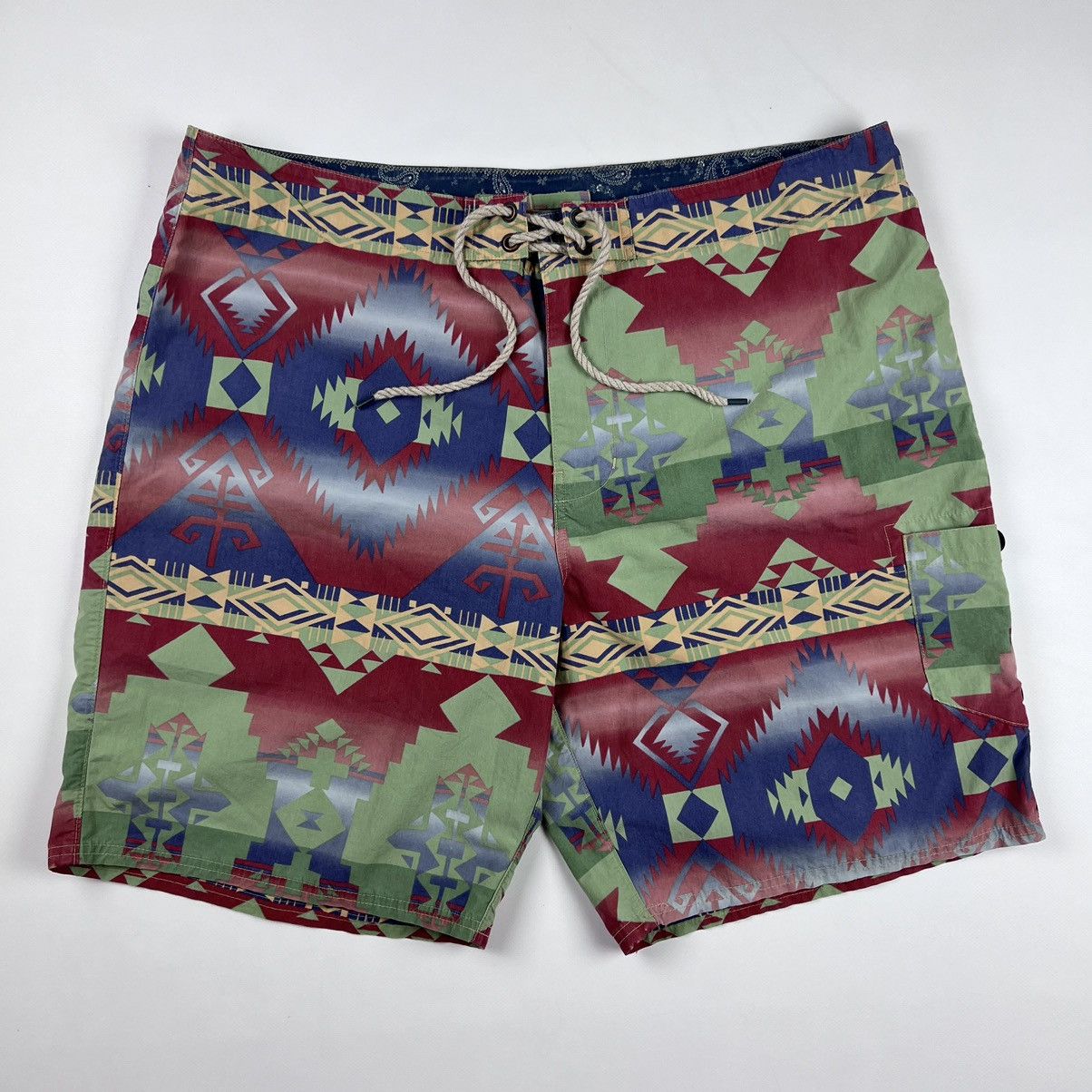 Polo Ralph authentic Lauren Patchwork Aztec Khaki Shorts