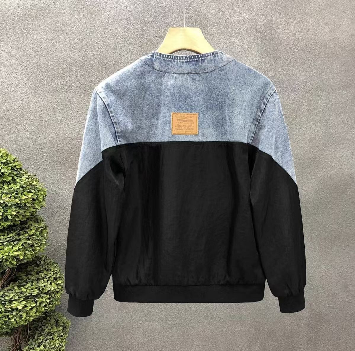 Vintage Denim & Woven Hybrid V-Neck Jacket Size M Size US M / EU 48-50 / 2 - 3 Thumbnail