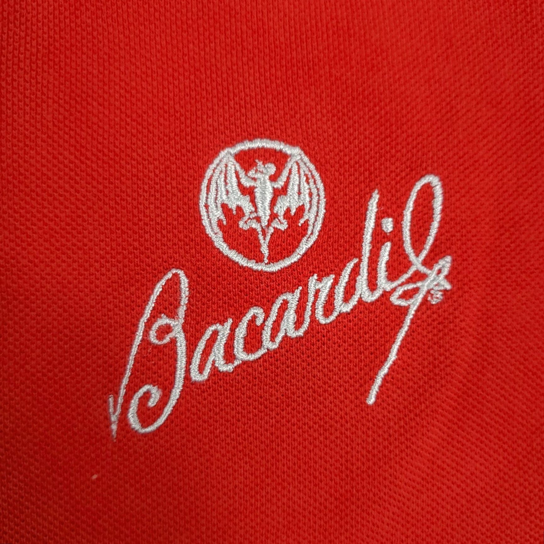 Vintage BACARDÍ Solid Red Polo Shirt Mens Short Sleeve Size Medium Casual Golf Lacrosse Rugby 100% Cotton Red Size US M / EU 48-50 / 2 - 2 Thumbnail