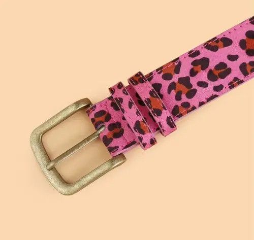 Other Pink Leopard Printed Belt Size ONE SIZE - 6 Thumbnail