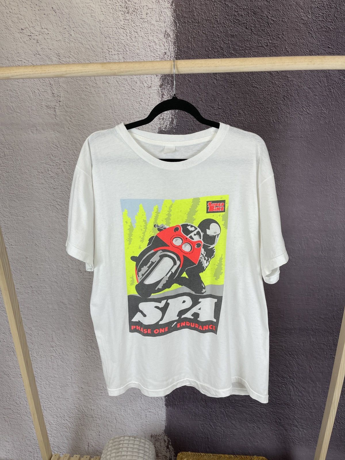 Vintage Super Bike vintage 1991 Phase one endurance SPA tee shirt Size US L / EU 52-54 / 3 - 1 Thumbnail
