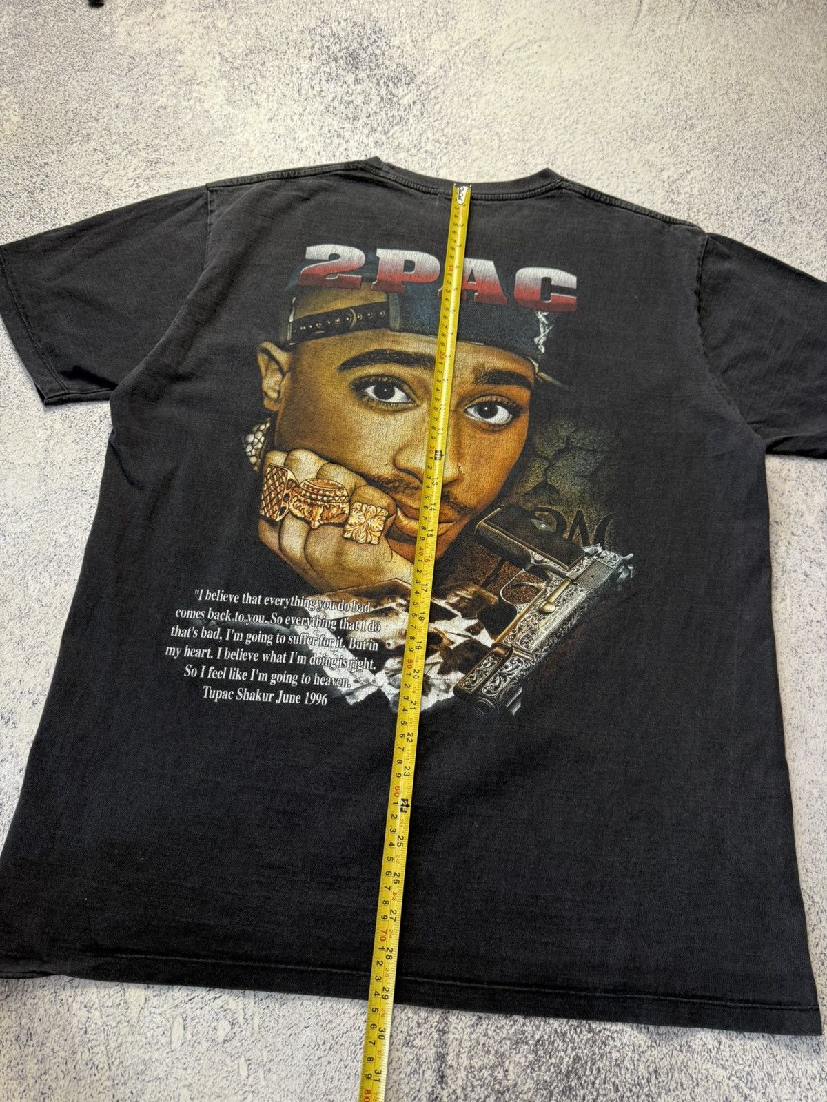 Vintage Vintage 2Pac Rap Tee Rock Tees 1996 Grail Very Rare Tee L Size US L / EU 52-54 / 3 - 21 Thumbnail
