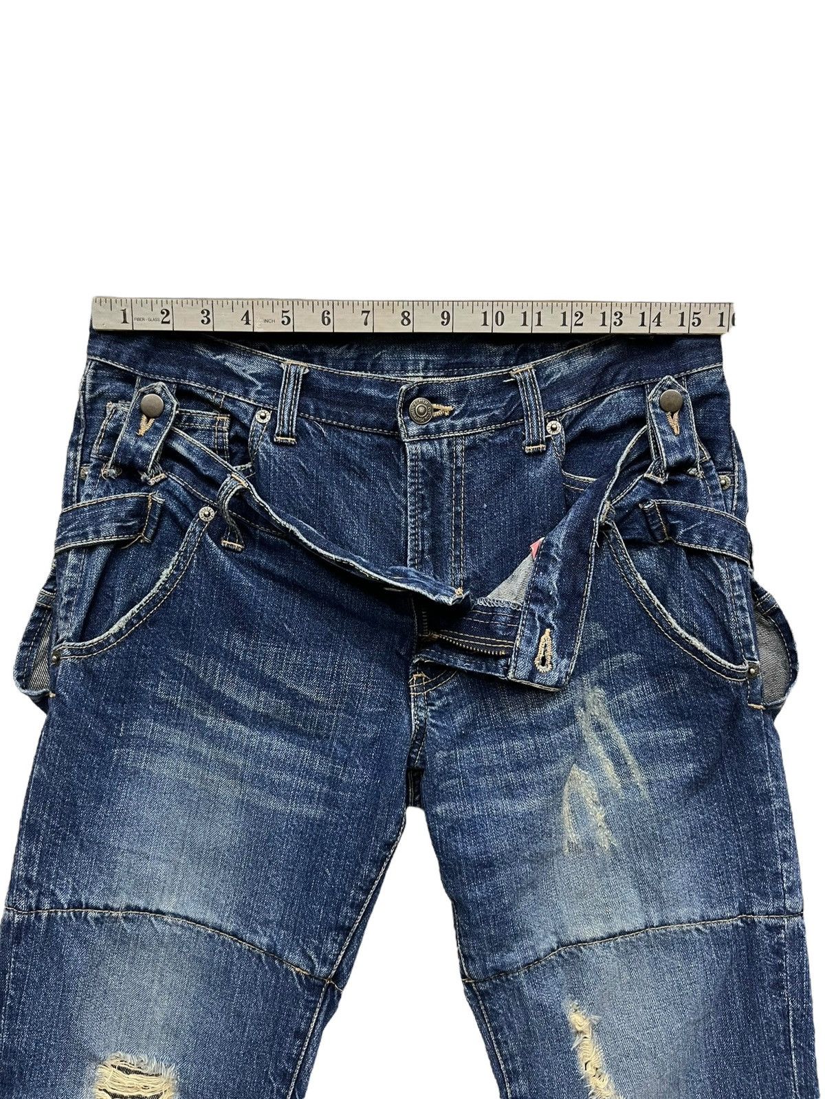 Le Grande Bleu (L.G.B.) × PPFM × Seditionaries FYE RARE🔥PPFM Punk Real Double Waist Ripped Unique Design💥 Size US 31 - 22 Thumbnail