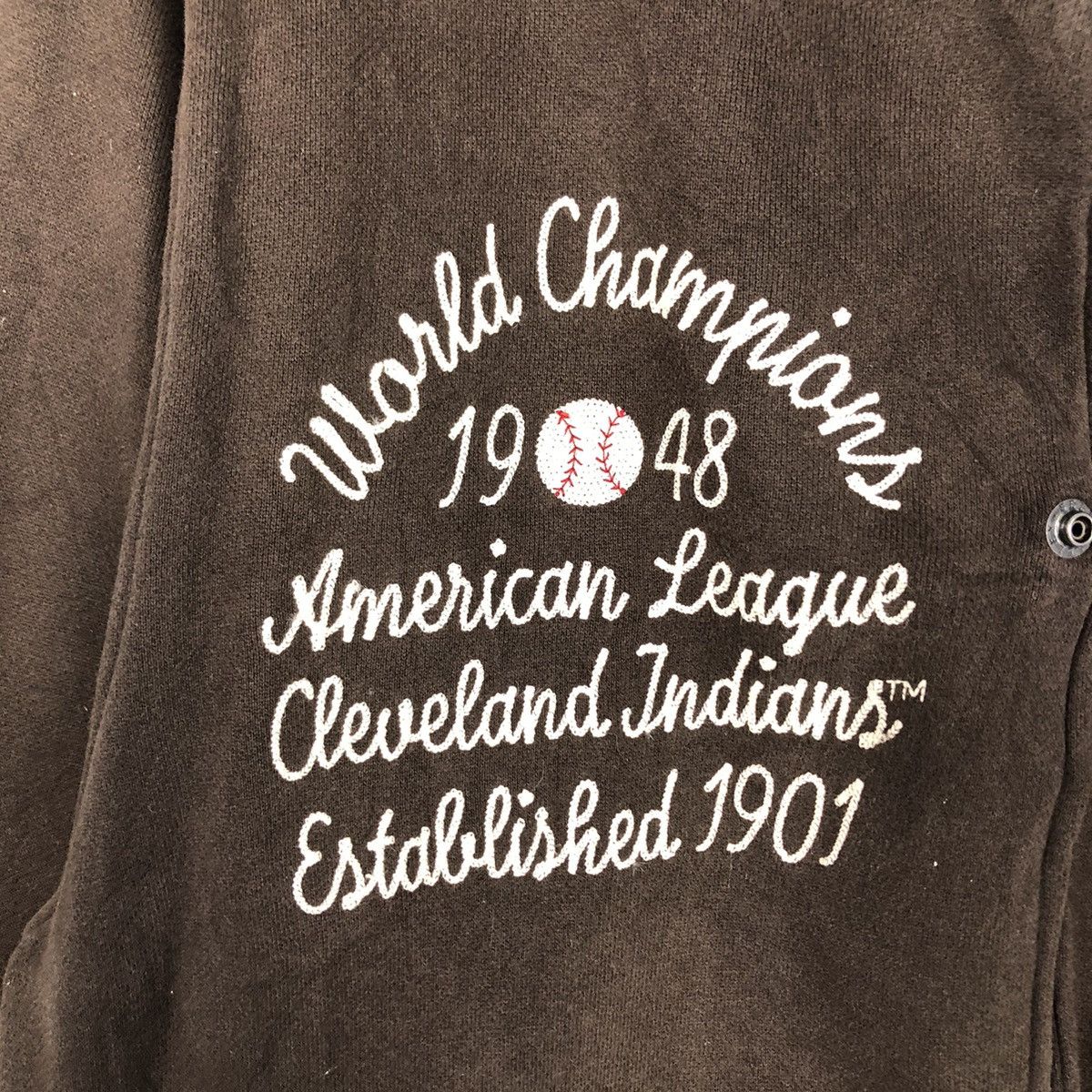 Japanese Brand × MLB × Vintage 📌Vintage Jumper Snap Button Jacket Mlb Indians Big Logo Size US L / EU 52-54 / 3 - 19 Thumbnail