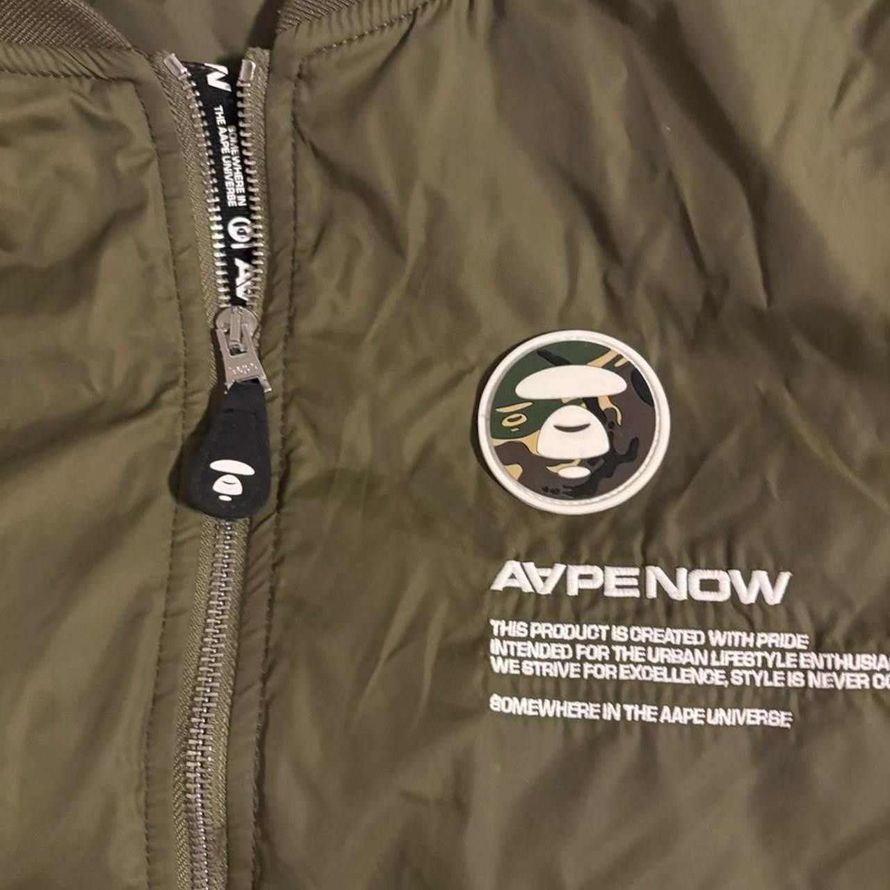 Aape AAPE By A Bathing Ape Olive Green Bomber Flight Jacket Size US L / EU 52-54 / 3 - 2 Thumbnail