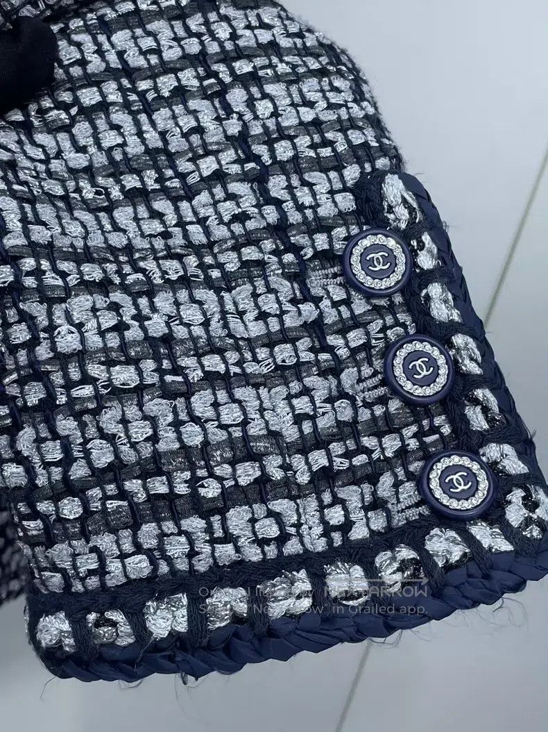 Chanel Chanel Cruise Series Silver Grey Blue Braided Jacket Size S / US 4 / IT 40 - 3 Thumbnail
