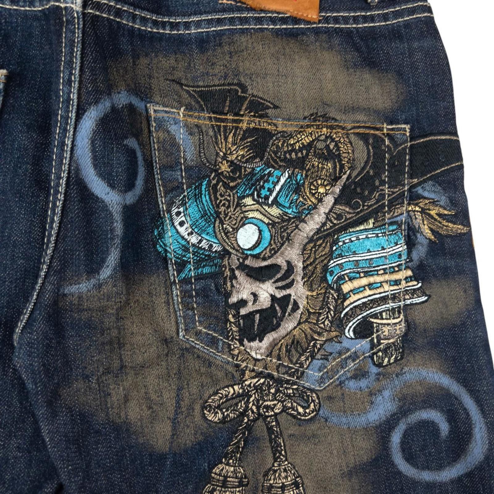 Dries Van Noten Vintage Oniarai Embroidered Dragon Monster Jeans Size W31 Size US 31 - 6 Thumbnail