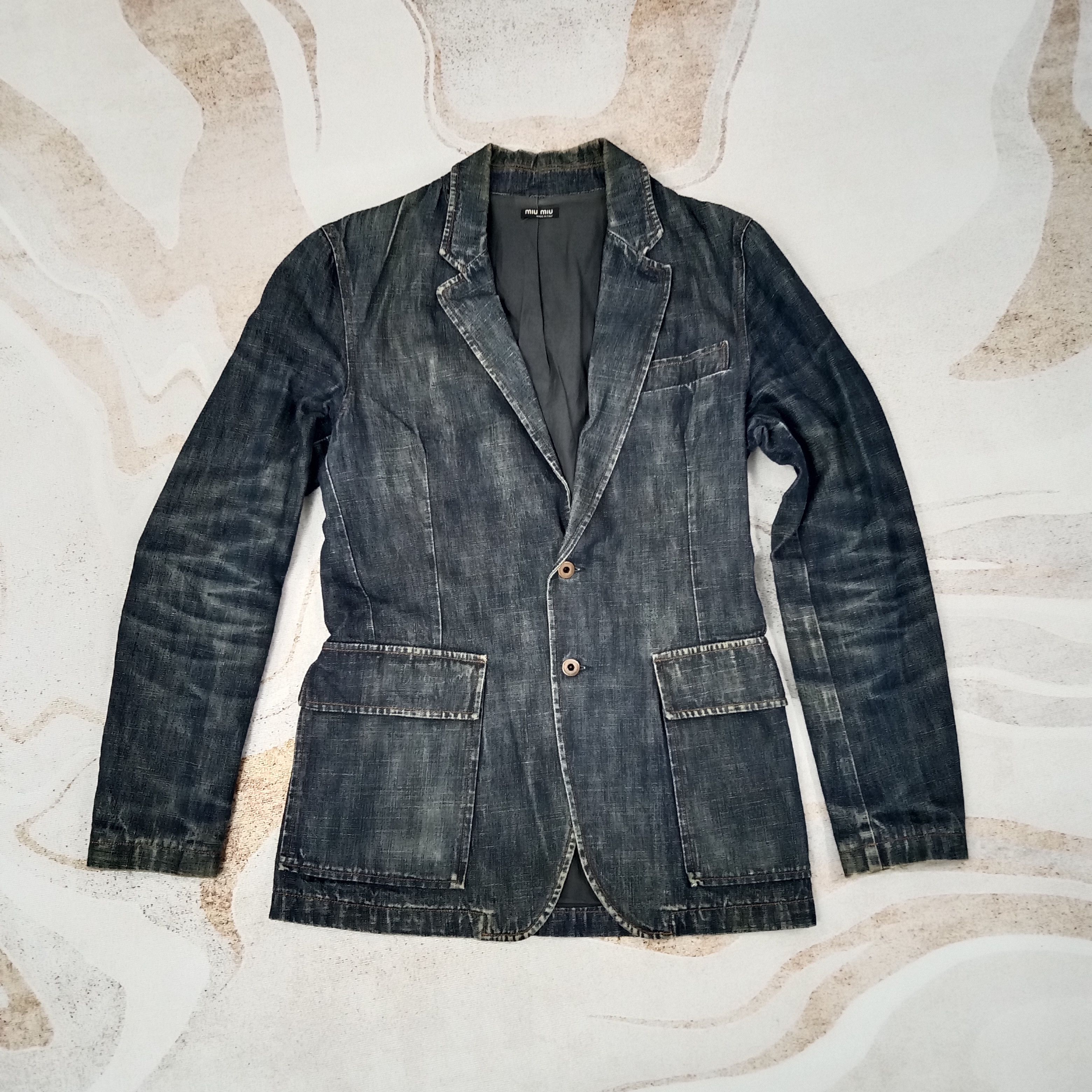 Miu Miu Miu Miu Italy Denim Jacket C256N2 Size XS / US 0-2 / IT 36-38 - 1 Thumbnail