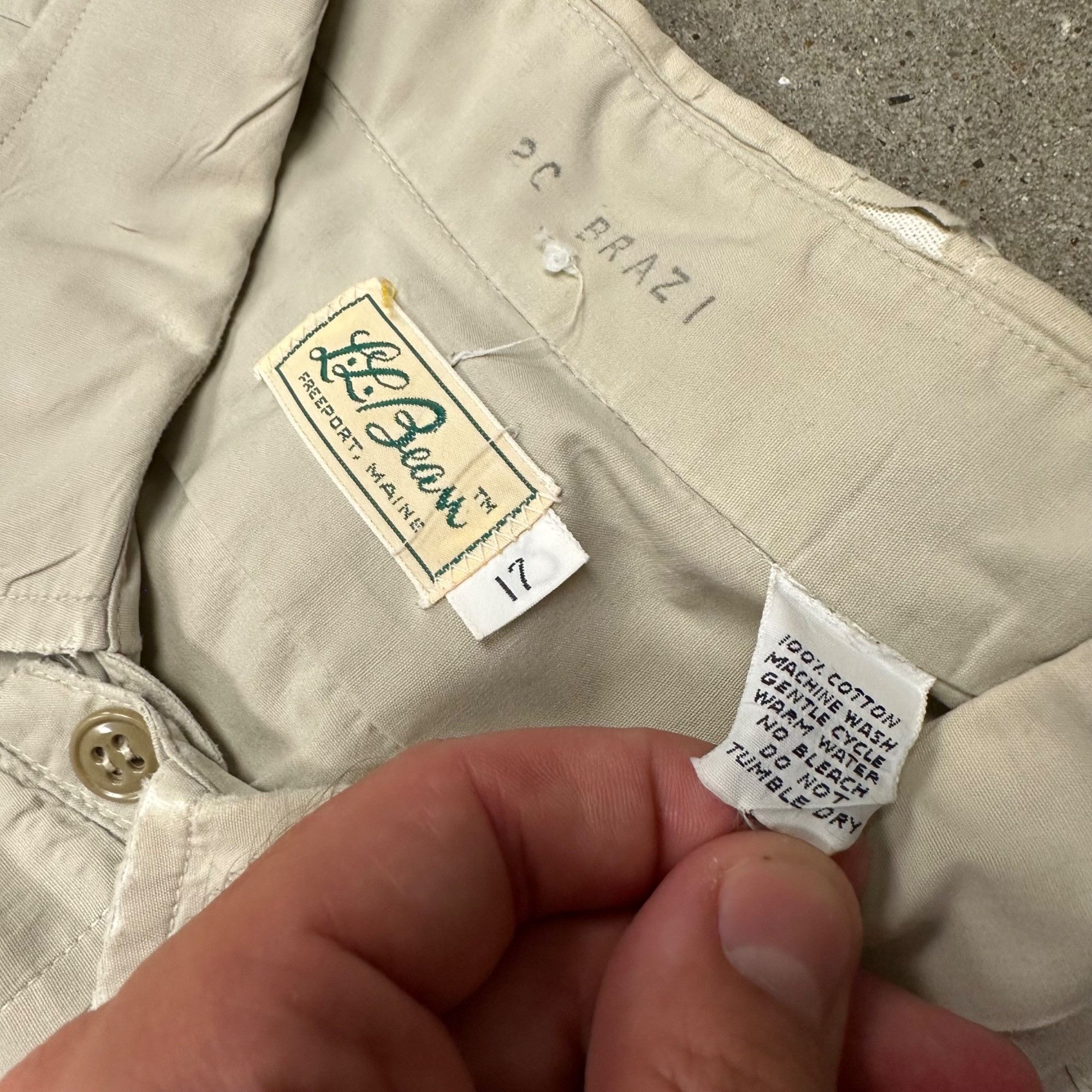 L.L. Bean × Vintage Vintage 50s/60s LL Bean Script Safari Button Up Shirt Size US XL / EU 56 / 4 - 2 Thumbnail