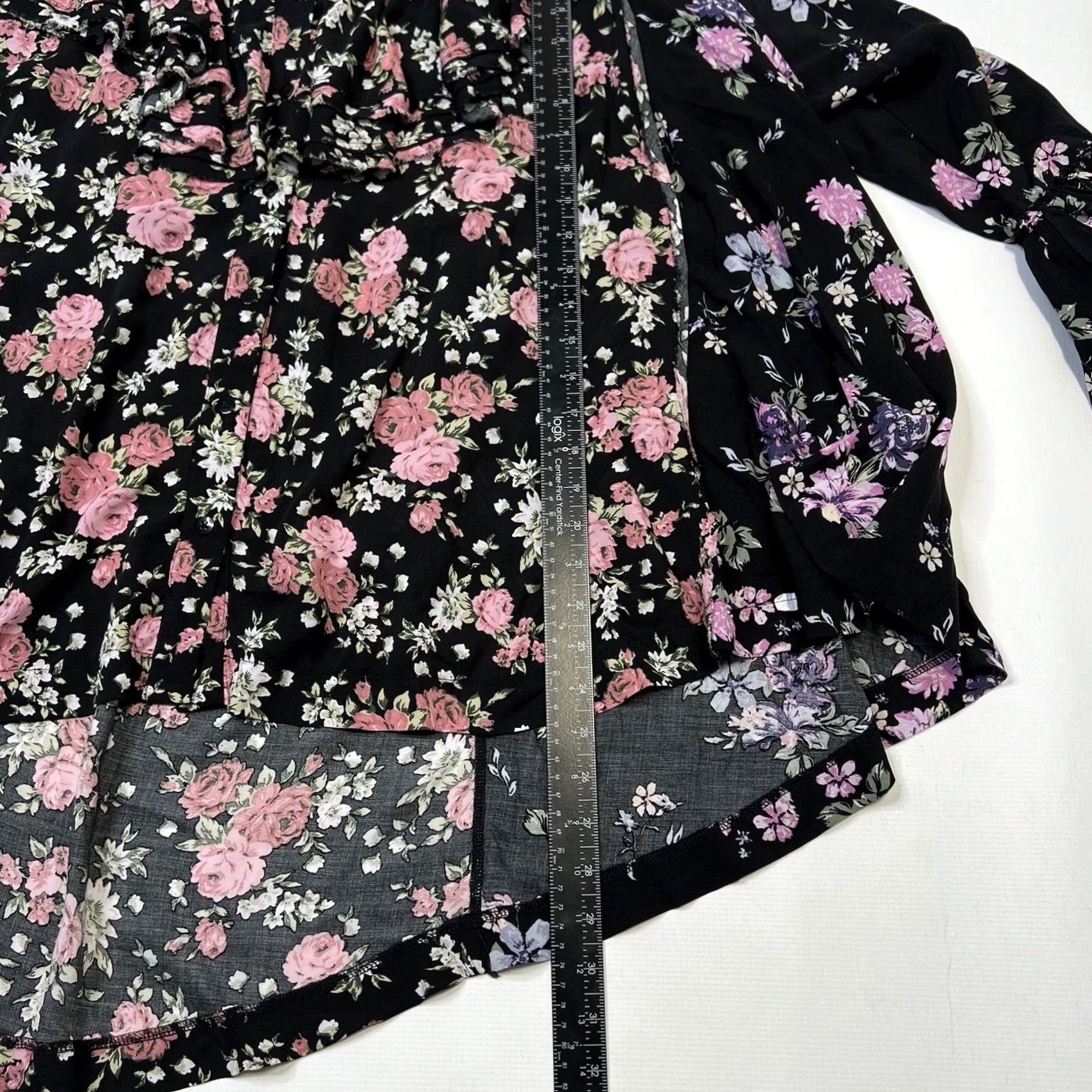 Free People FREE PEOPLE Loretta Floral Printed Tunic Blouse Bell Sleeve Oversized Small Womens Blouse Floral Bohemian Shirt - Short Description: N/A Size S / US 4 / IT 40 - 5 Thumbnail
