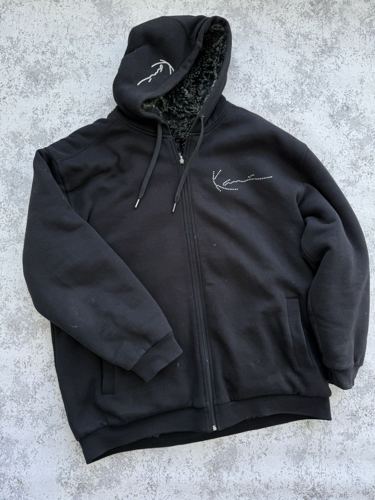 Vintage Rare Karl Kani Reversible Y2K Vintage Fur Zip Hoodie Jacket Size US XL / EU 56 / 4 - 4 Thumbnail