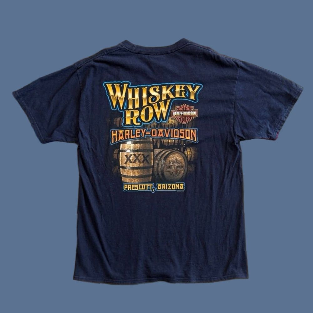 Harley Davidson Harley Davidson Mens T-Shirt Biker Size L Blue Short Sleeve Double Sided Whiskey Row Arizona Size US L / EU 52-54 / 3 - 1 Thumbnail