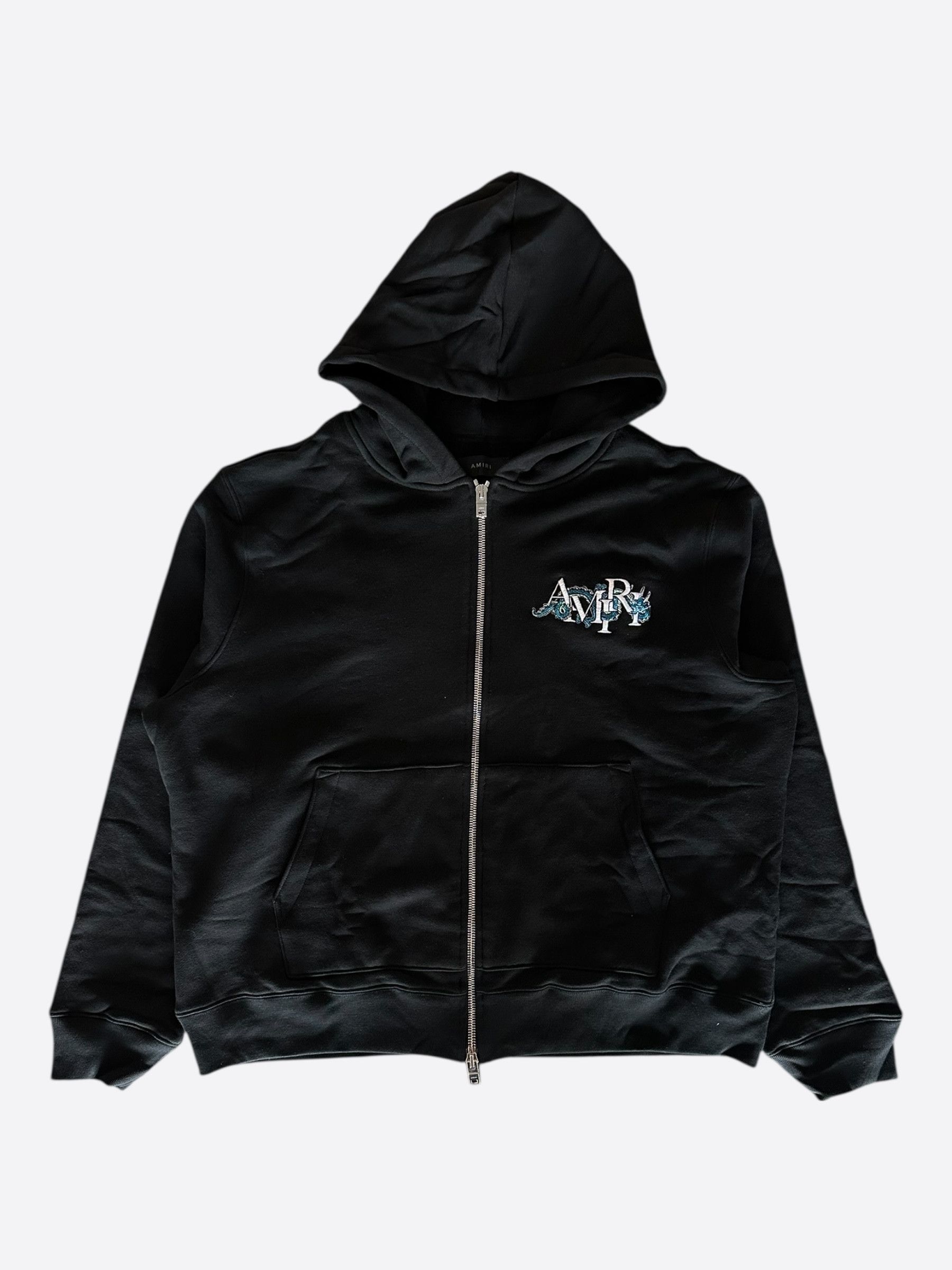Amiri Amiri Black & White Embroidered Dragon Logo Zip Up Hoodie Size US XXL / EU 58 / 5 - 1 Thumbnail
