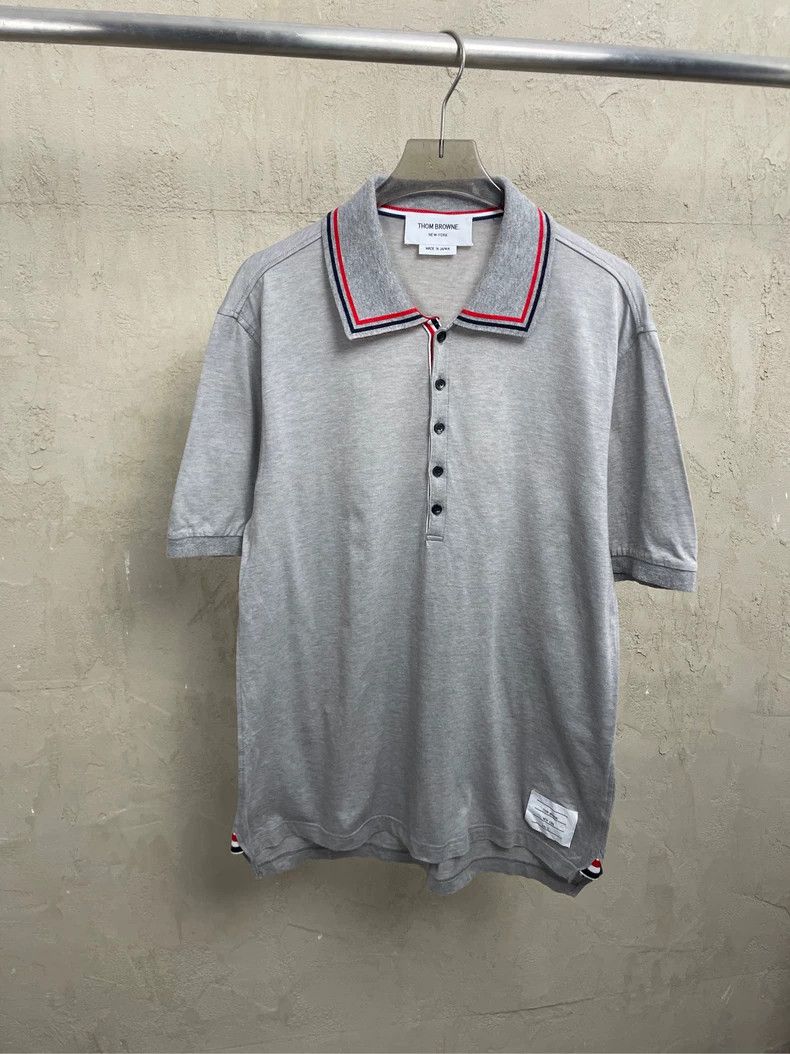 Thom Browne Thom browne Gray stripe Polo short sleeves 2504-Nextarrow Size US L / EU 52-54 / 3 - 1 Thumbnail