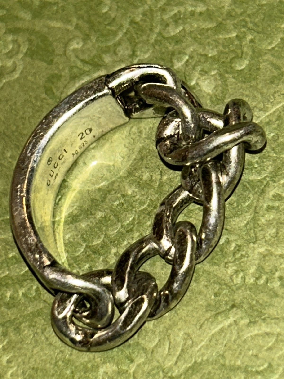 Gucci Gucci Tag Chain Enamel Arg 925 Ring Gucci Size 20/ US size 9 Size ONE SIZE - 13 Thumbnail