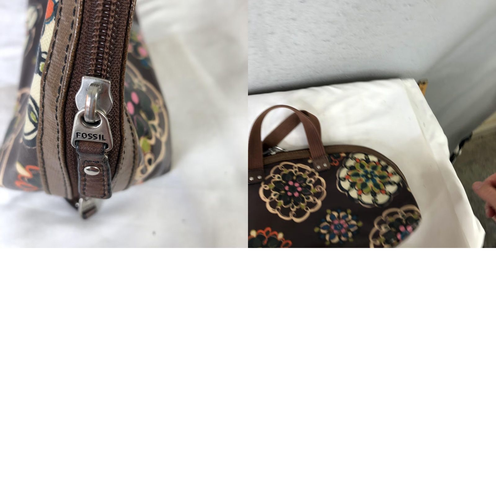 Fossil Fossil Key Per Satchel Handbag Womens Brown Floral PVC Top Handle Bag Medium Casual Travel Size M / US 6-8 / IT 42-44 - 10 Thumbnail