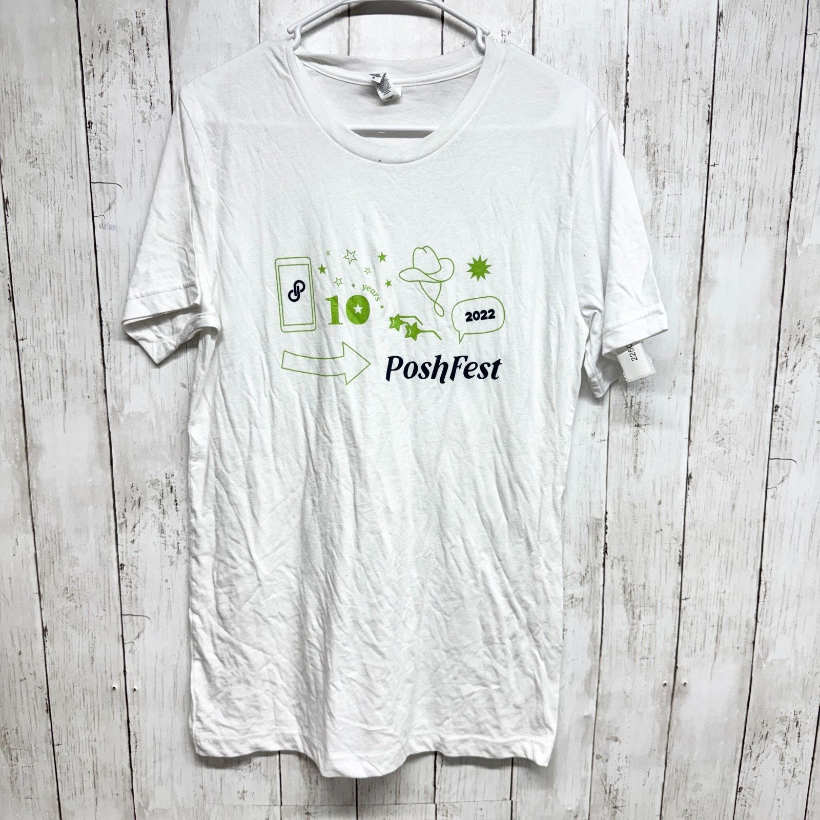 Other Unisex Medium White Graphic Short Sleeve Shirt Poshfest 2022 Size M / US 6-8 / IT 42-44 - 1 Thumbnail