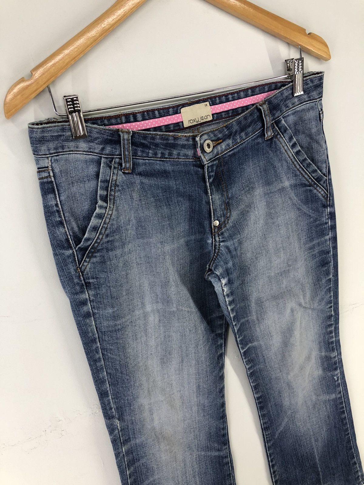 Japanese Brand × Quiksilver Roxy Jean Distressed Faded Blue Jeans Size 31" - 3 Thumbnail