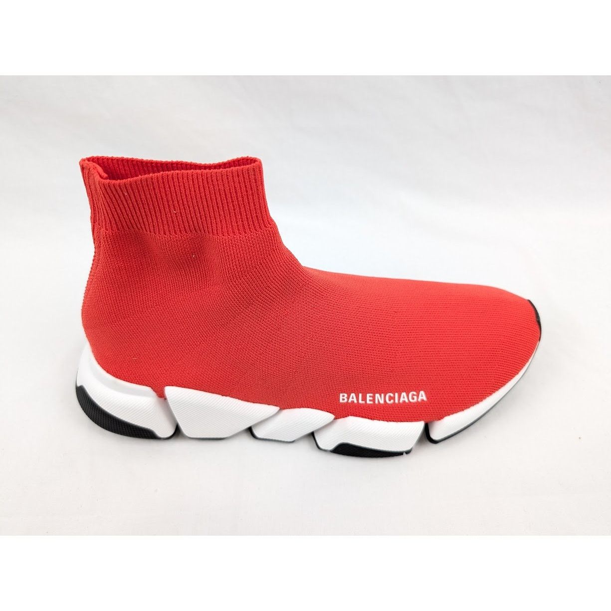 Balenciaga o1rshd1 New Recycled Speed 2.0 Low-Top Sneakers in Red/White Size US 8 / EU 41 - 3 Thumbnail