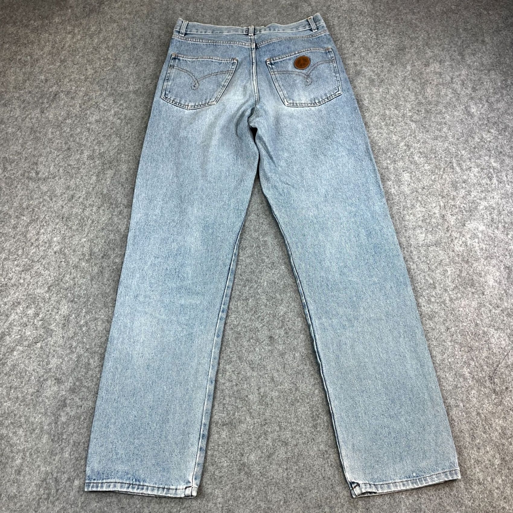 Moschino VINTAGE Moschino Jeans Regular Tapered 30 34 Blue Peace Sign Italy Designer Men Size US 30 / EU 46 - 2 Thumbnail
