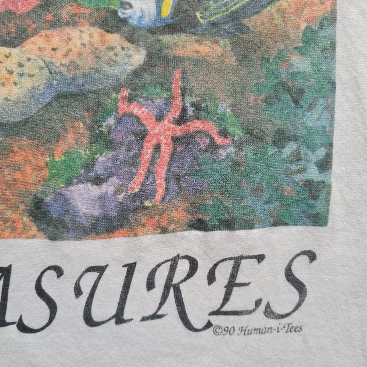 Vintage White Vintage T-Shirt with Ocean Fish Print Size US M / EU 48-50 / 2 - 2 Thumbnail