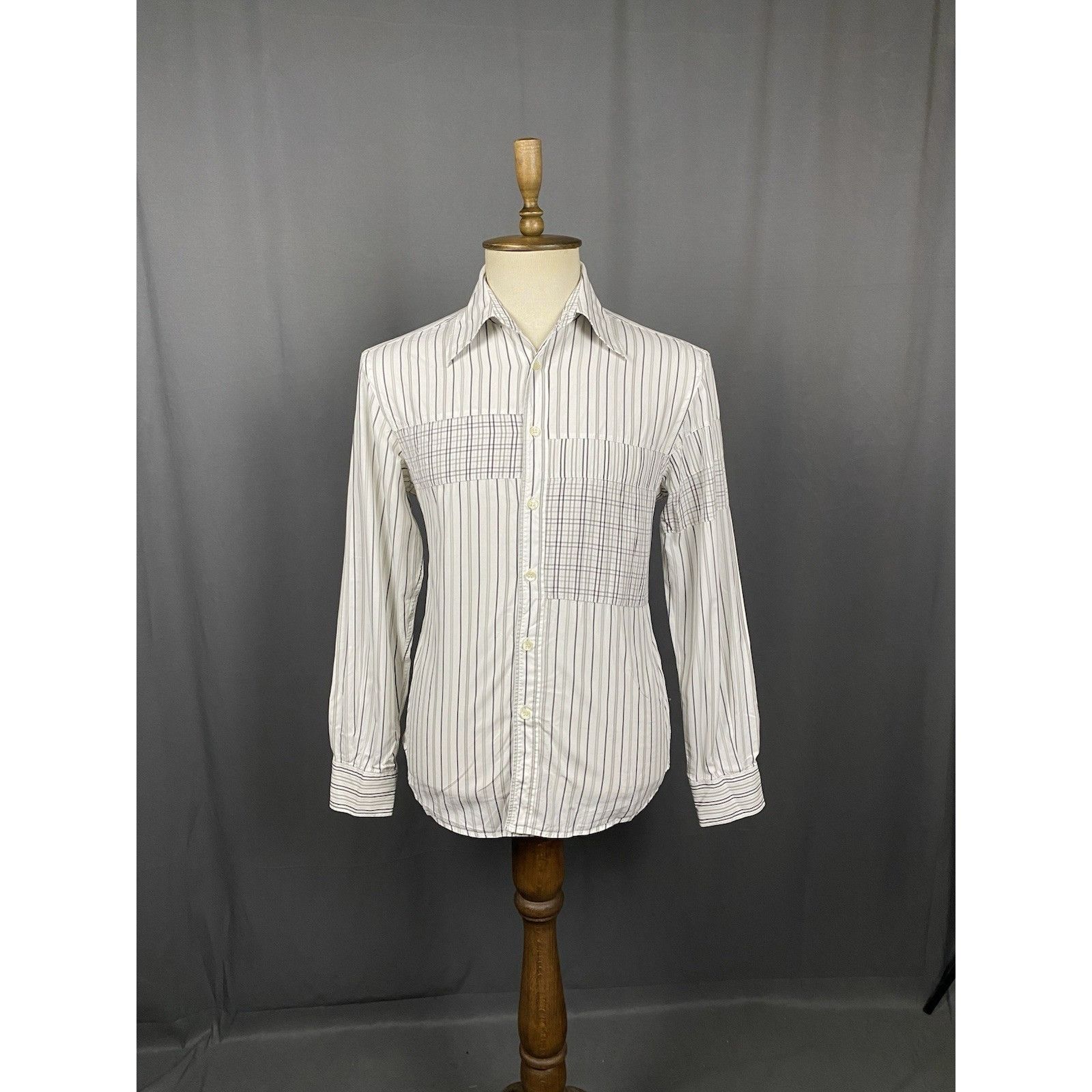 Dolce & Gabbana Dolce&Gabbana Men's Vintage White Blue Striped Longsleeve Sh Size US M / EU 48-50 / 2 - 3 Thumbnail