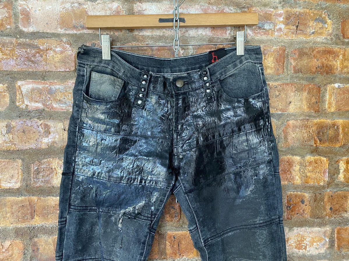 Japanese Brand Vtg H.Anarcy H.Naoto hagi cross paints wax flare pants Size US 31 - 11 Thumbnail