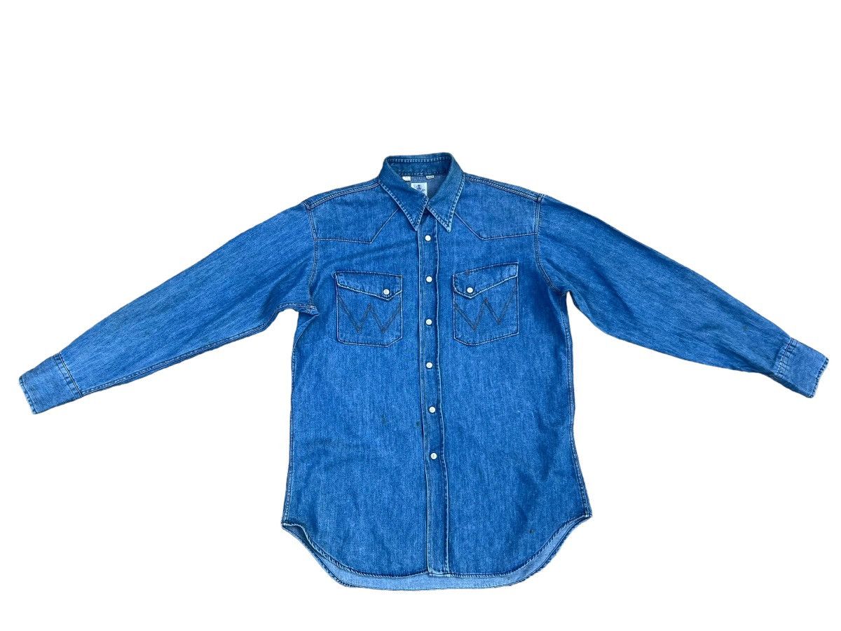 Vintage Vintage 90s Wrangler Blue Bell Lot 27MW Western Denim Shirt Size US M / EU 48-50 / 2 - 1 Thumbnail
