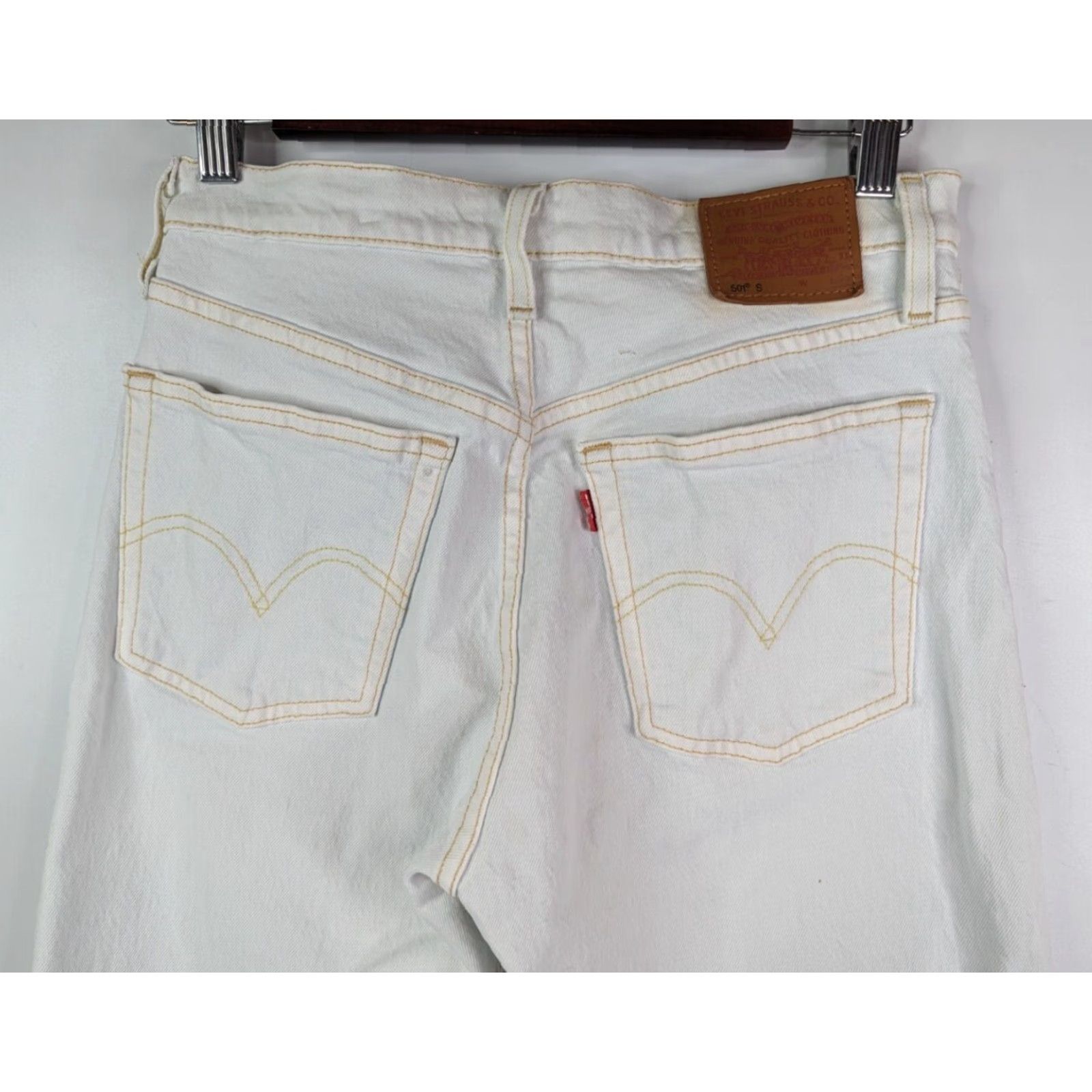 Levi's Levi's 501 S Skinny Jeans White Light Blue Denim 501 Model 26x28 Womens Size 26 Size 26" / US 2 / IT 38 - 5 Thumbnail