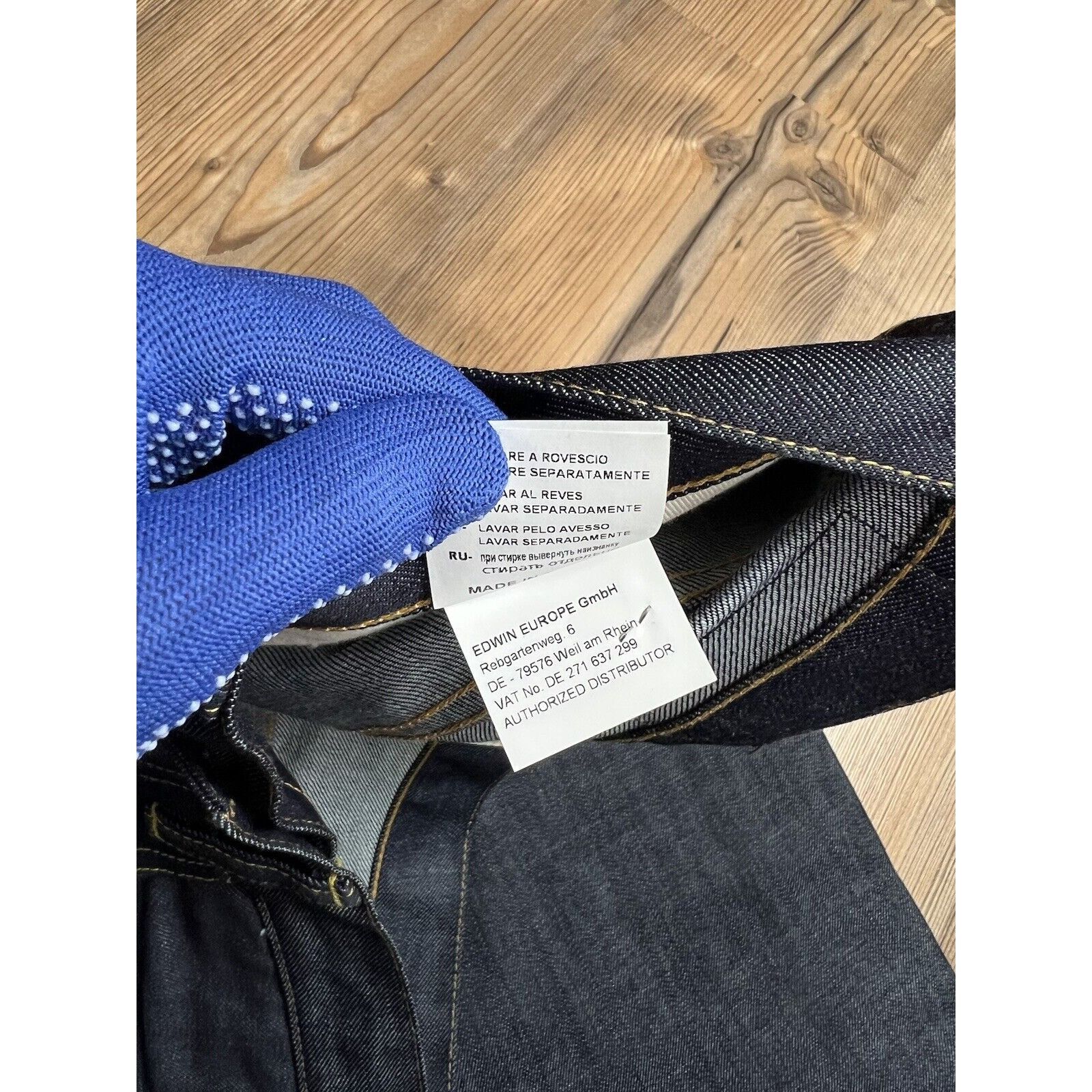Edwin MINT! Edwin Blue Raw Denim Relaxed Fit Jeans Pants Size 34x3 Size US 34 / EU 50 - 15 Thumbnail