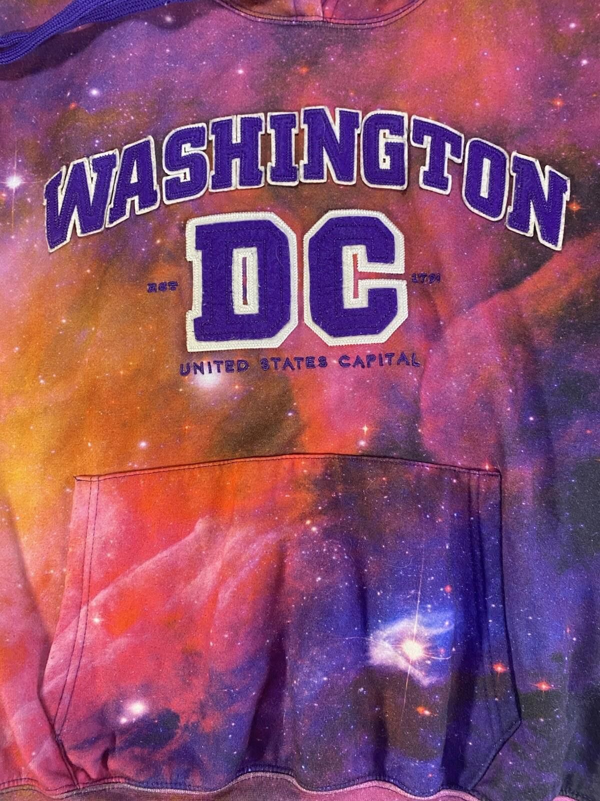 DC Washington DC Hoodie Large Tie Dye Theme made USA y2k vtg Size US L / EU 52-54 / 3 - 1 Thumbnail