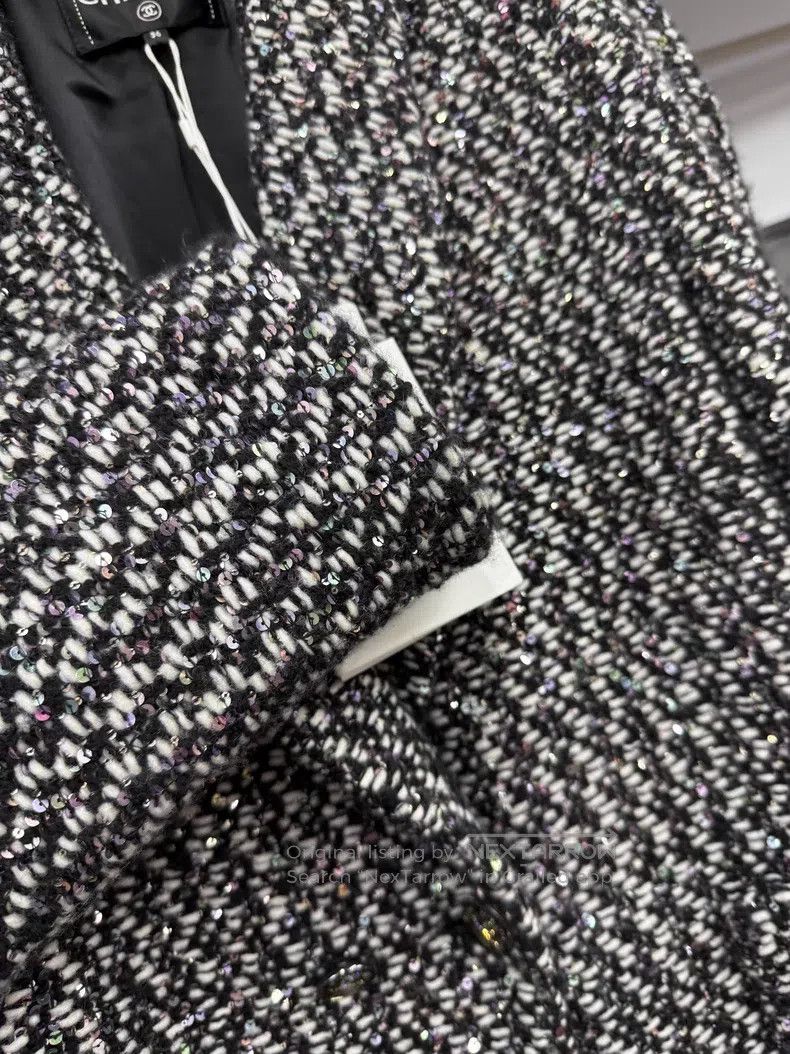 Chanel Chanel Black and white sequin tweed lapel double-breasted Size XS / US 0-2 / IT 36-38 - 2 Thumbnail