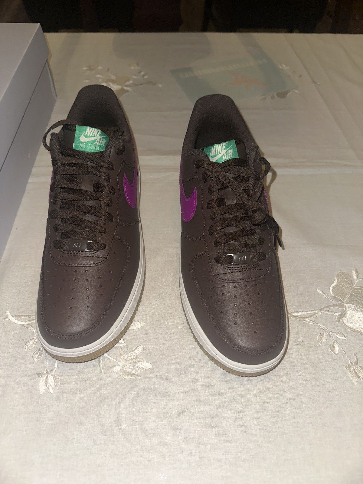 Nike Nike Air Forces 1 '07 Baroque Brown/Vivid Purple Size US 9.5 / EU 42-43 - 3 Thumbnail