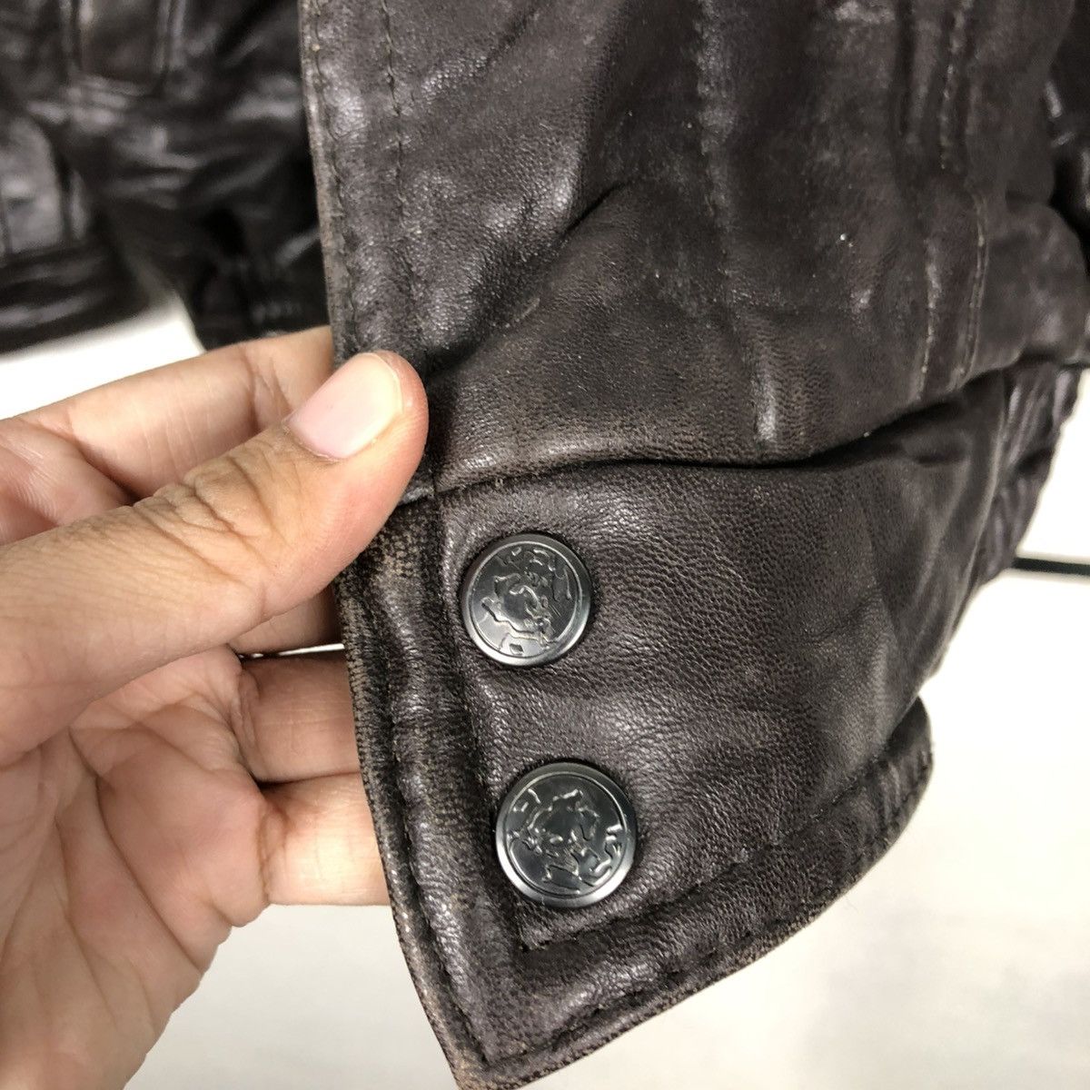 Japanese Brand 🔥VTG GENUINE LEATHER JACKET BIKER BONNEZ VOW ISSEY MIYAKE Size US L / EU 52-54 / 3 - 18 Thumbnail