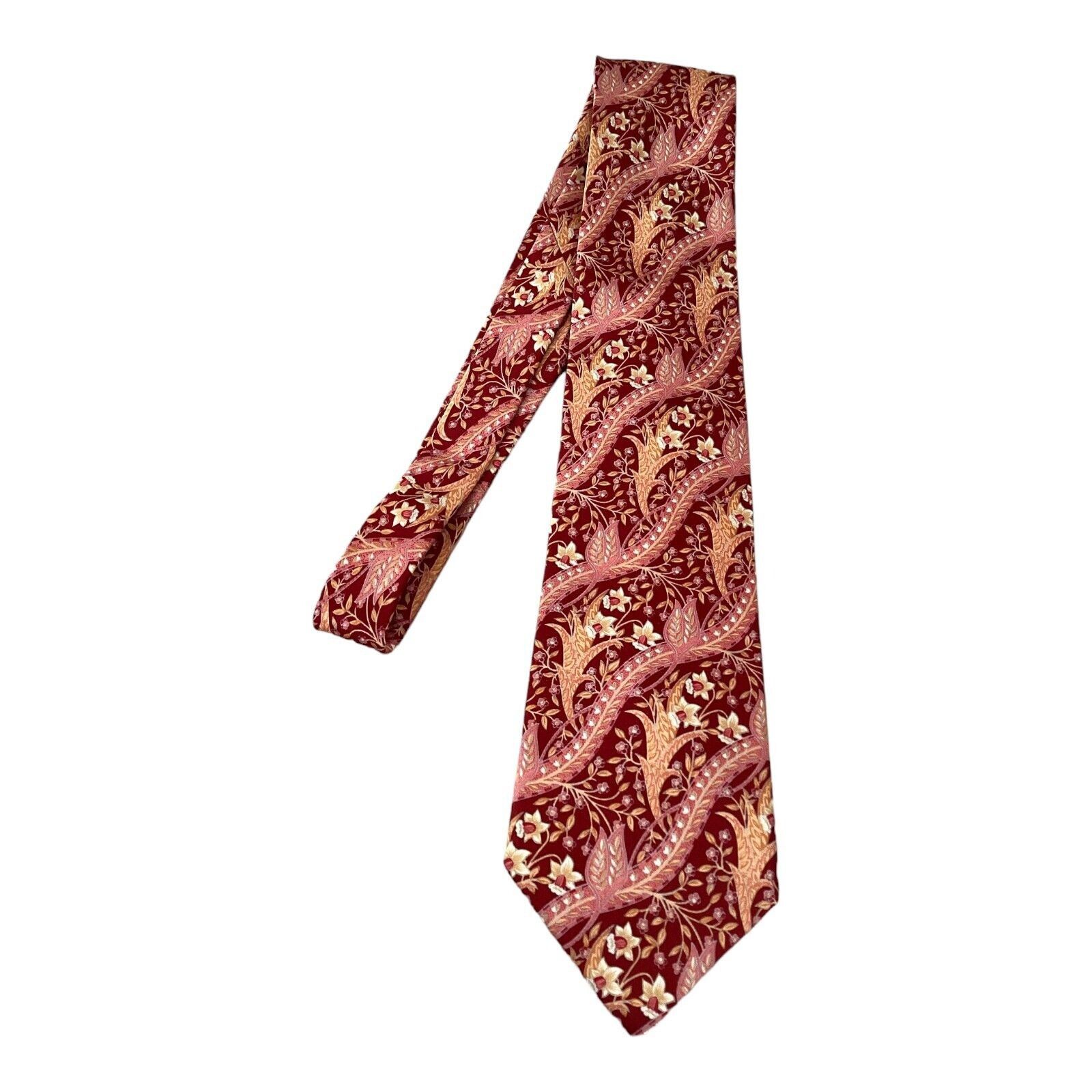 Brioni Brioni XL Orange Floral Luxury Designer Silk Tie Hand Made I Size ONE SIZE - 6 Thumbnail