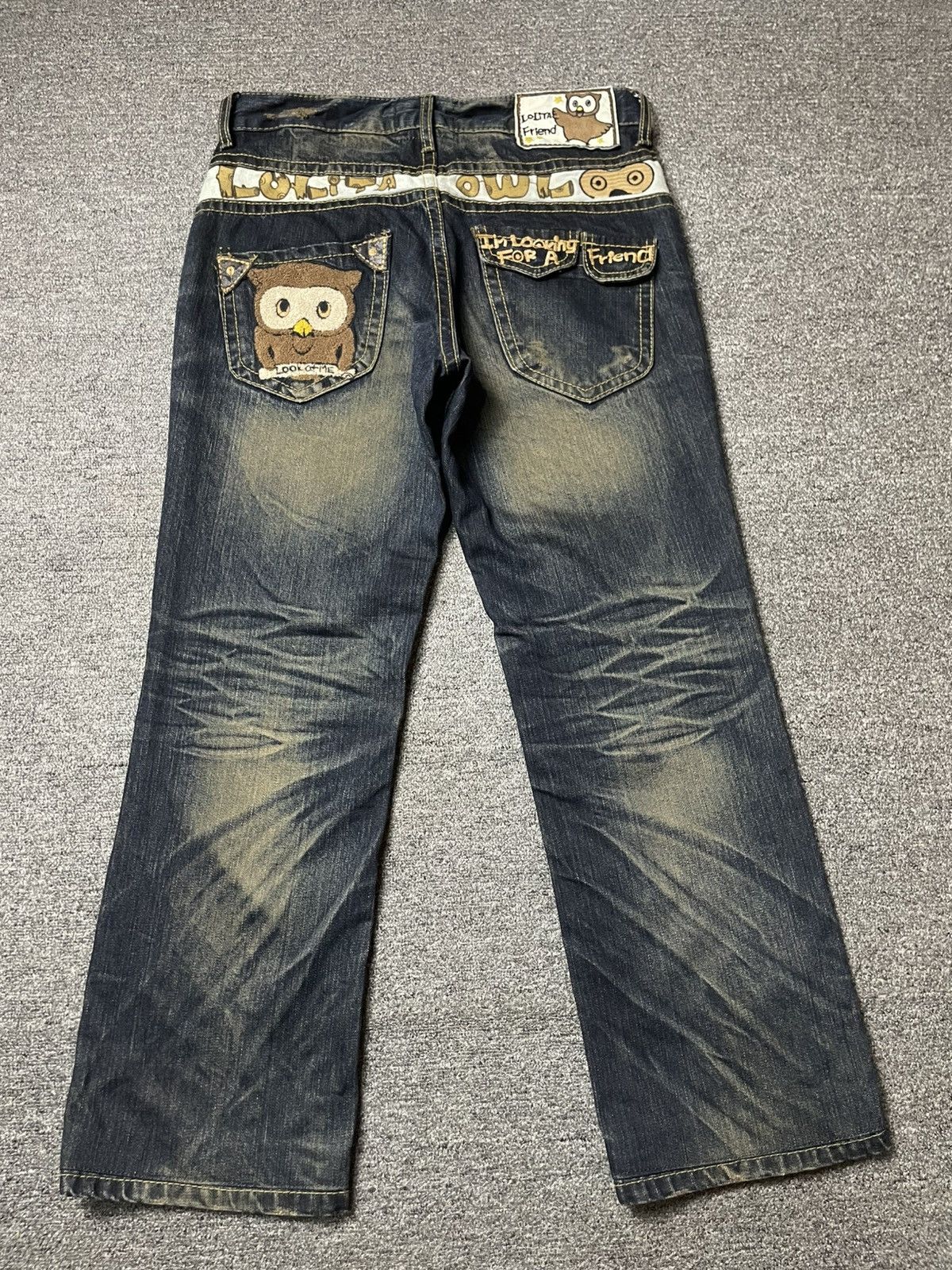 Japanese Brand × Vintage LOLITA JEANS Owl Rusty Blue Distressed Denim (92) Size US 32 / EU 48 - 2 Thumbnail