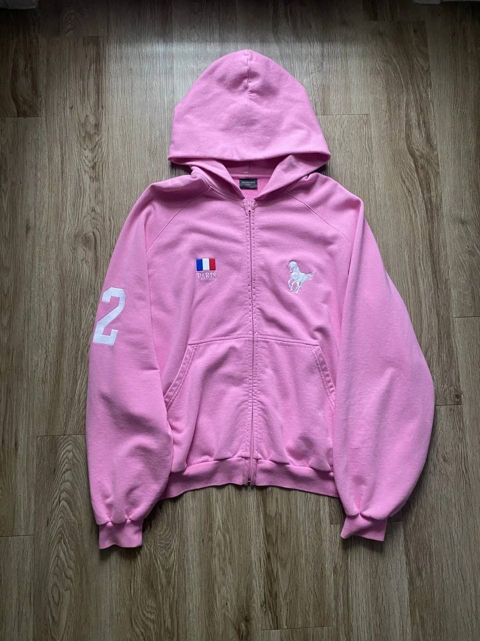 Balenciaga Zip Hoodie Pink | Grailed