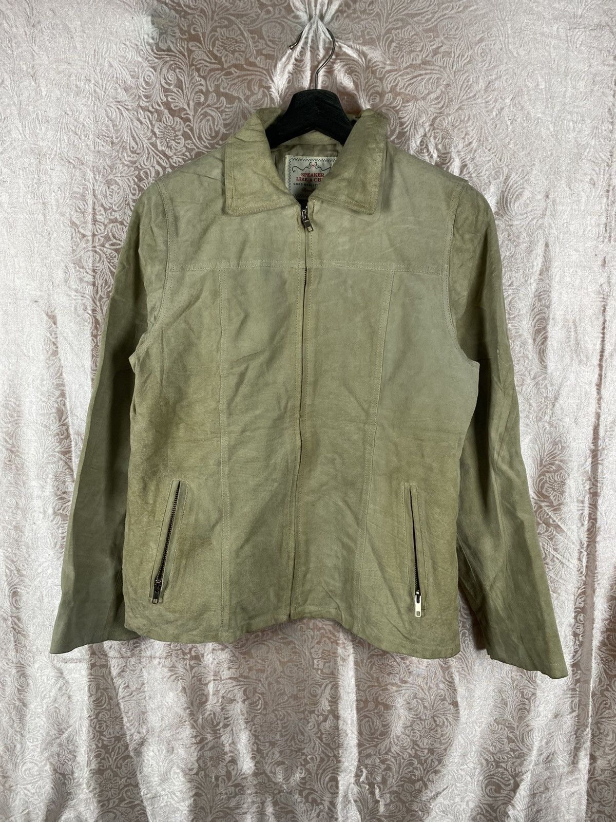 Japanese Brand Speaker Like A Child Beige Suede Leather Jacket Minimal Size US S / EU 44-46 / 1 - 3 Thumbnail