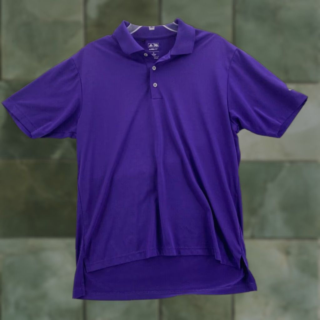 Adidas Adidas Mens Golf Polo Shirt Medium Purple Climalite Short Sleeve Athletic Size US M / EU 48-50 / 2 - 1 Thumbnail